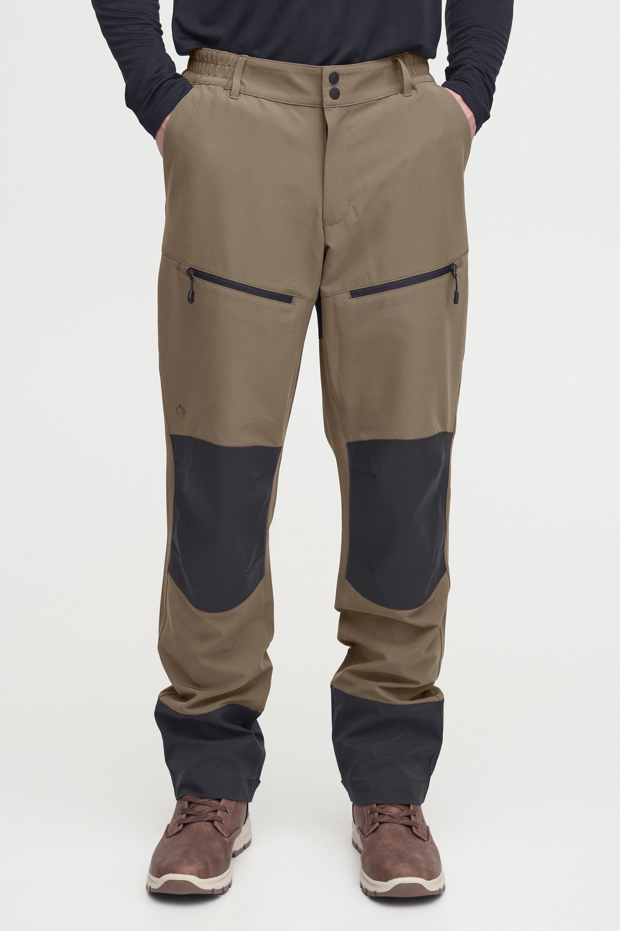 Trekkinghose NORTH BEND "Trekkinghose NBAvan M", Herren, Gr. M, N-Gr, braun (falcon), Obermaterial: 91% Polyester PES. 9% Elasthan EL., Hosen Trekkinghose