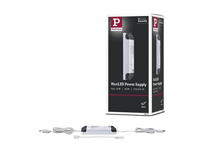 Paulmann 79831 Strips MaxLED alimentation carré max. 40 watts Bande lumineuse Blanc Barres lumineuses plastique transfo