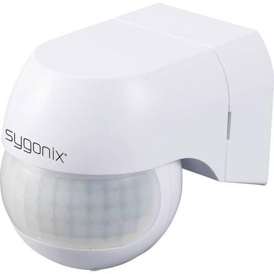 Sygonix SY-6118230 wandhängend, Aufputz PIR-Bewegungsmelder 180° Relais Weiß IP44