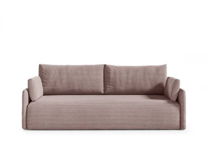moebelfaktor Schlafsofa Mino 3-Sitzer POSO Cord Stoff, mit Ausklappfunktion