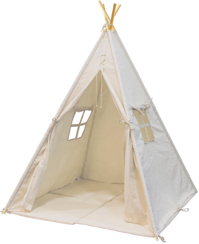 Sunny 120cm W x 120cm D Outdoor Cotton,Spruce Wood Triangular Play Tent White