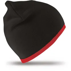 Result Winter Essentials Unisex Wende Strickmütze Beanie RC046X black/red one size