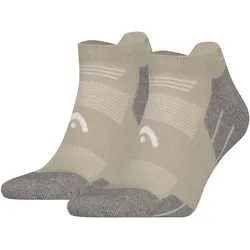 HEAD Unisex Sneaker-Wandersocken, 2er Pack - Hiking All Climates Sneaker 2P, Sportsocken, Logo Taupe / 39-42