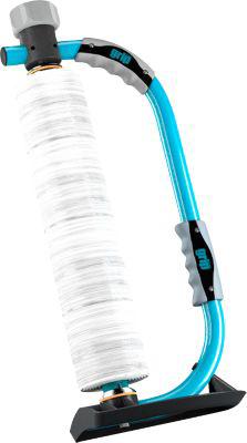 Stretchfolien Abroller grip® Systems, für grip®-Rollen mit einer Breite bis 400 mm, ergonomischer Handgriff, Aufhängevorrichtung, Stahl, wasserblau