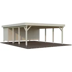 Palmako Carport Karl 40,6 m2 mit Geräteschrank - naturbelassen