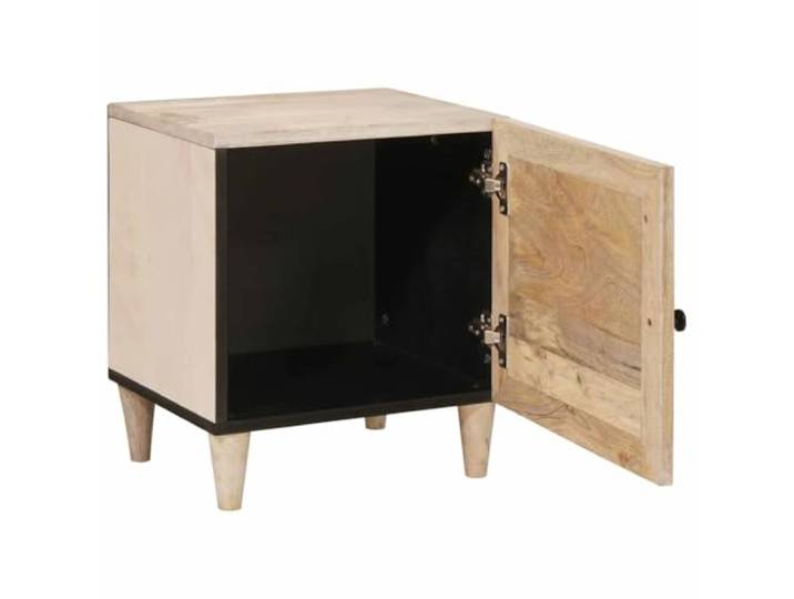 KTHLBRH Nachtschrank, 2 Stück, weiß, 80 x 50 x 40 cm Technisches Holz, 2 Türen, minimalistischer Stil, Montage erforderlich