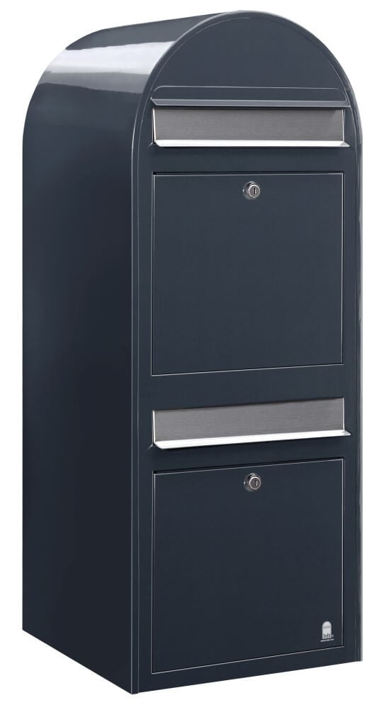 Bobi Brievenbus Duo 7016 i Wandmontage Donkergrijs