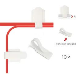LTC 3120 - Label-the-cable, Kabelhalter für Wand und Schreibtisch, weiß, 10