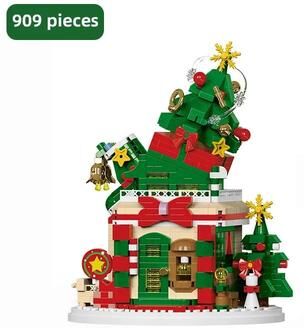 Uplift Treasures Christmas Santa Reindeer Building Block Puzzle Set tree