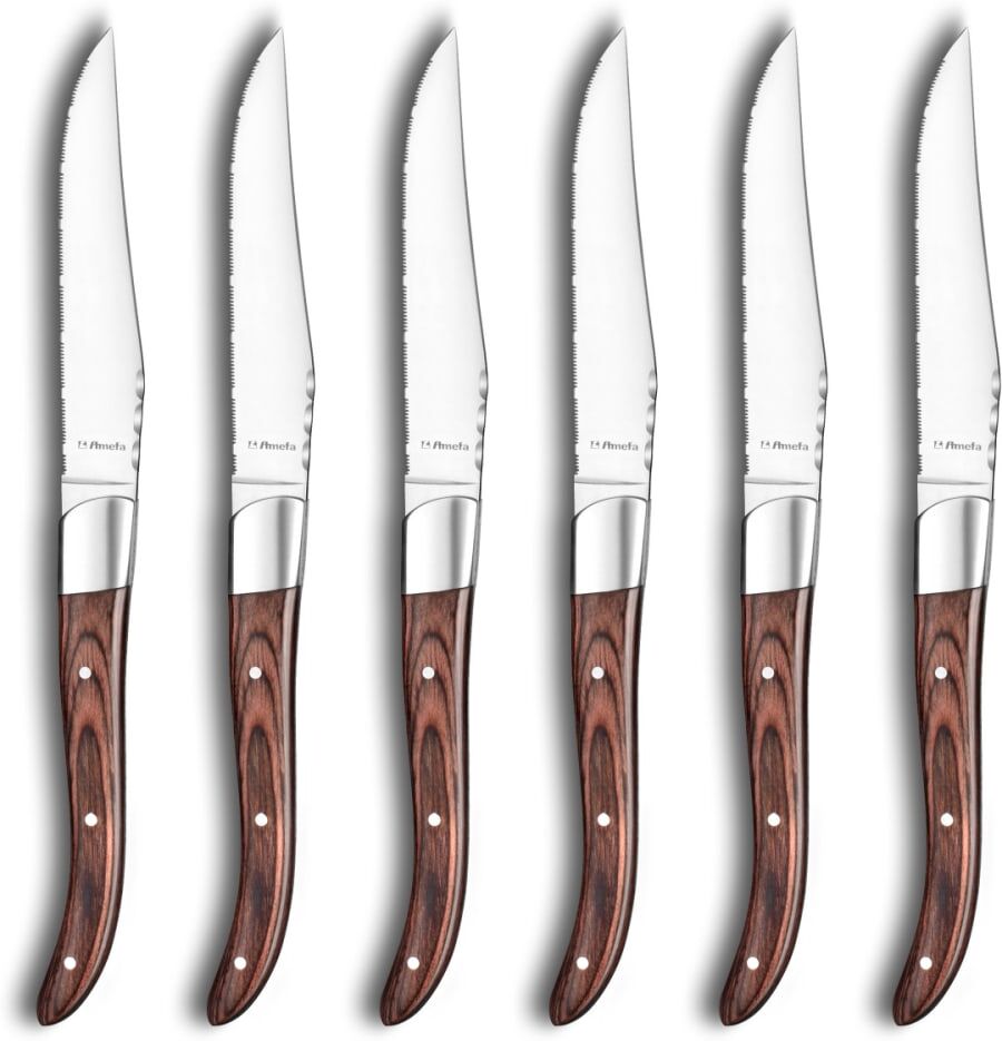 Amefa Royal steak madera - 12 cuchillos carne