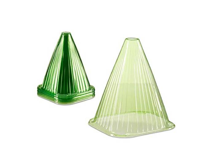 Relaxdays Cônes de forçage en Lot de 24\, Accessoire Plantes\, Protection Contre Escargot et Oiseaux\, PVC\, Cloche\, Vert