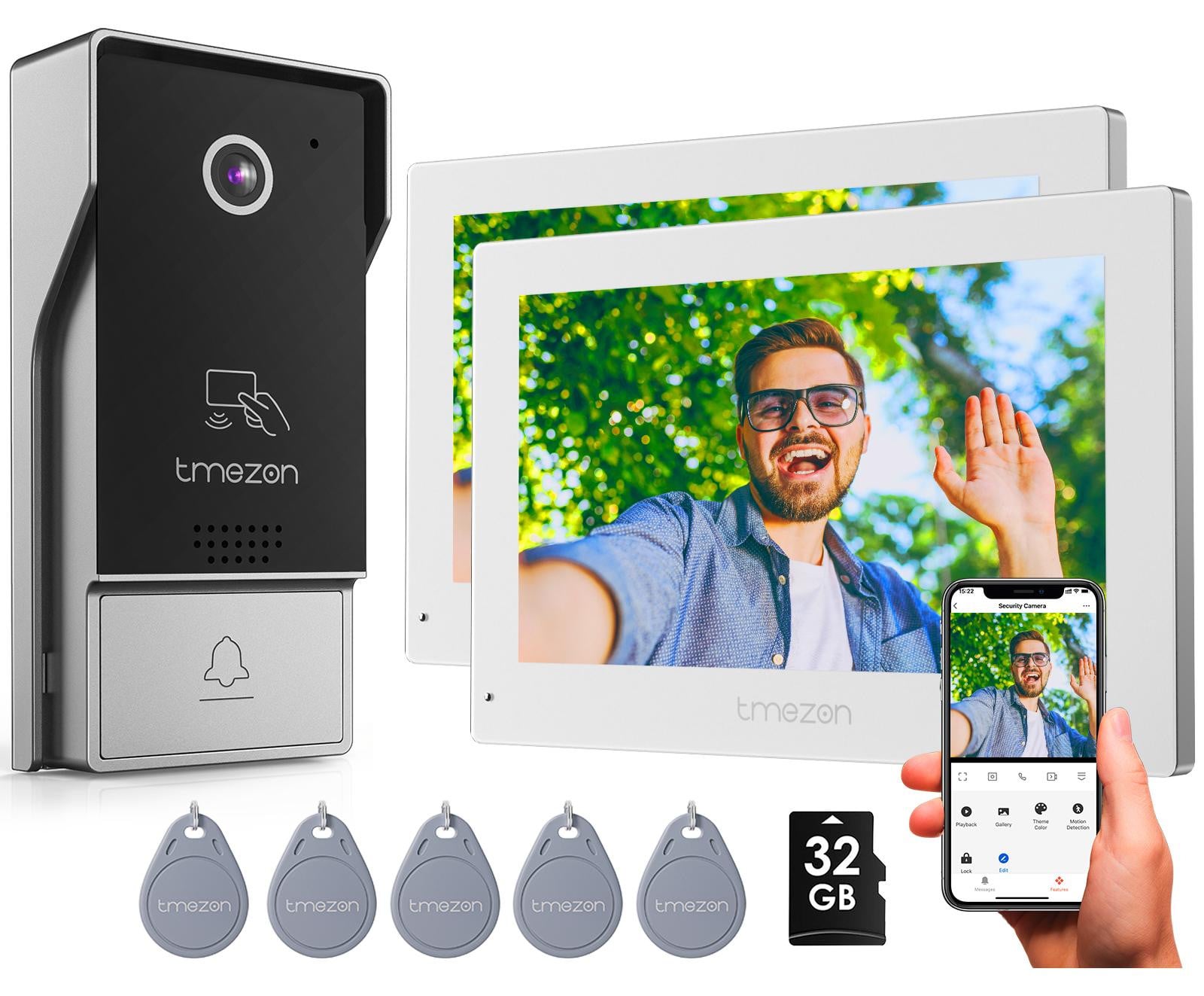 Selius Video Deurbel met 1080P Camera en 7 Inch Touchscreen Monitor