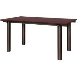 Esstisch Atura 90 x 160 cm, mit dunklem Gestell und bordeauxroter Platte