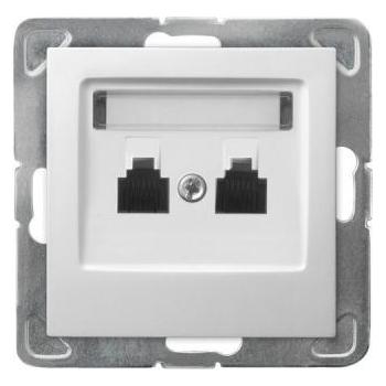 Ospel Doppelte Telefonsteckdose Impresja RJ11 weiss (GPT-2YN (GPT-2YN/m/00)