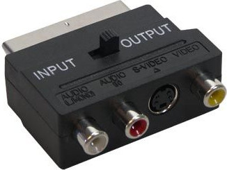Alcasa 5525-3CU SCART naar 3x RCA en S-Video adapter, zwart