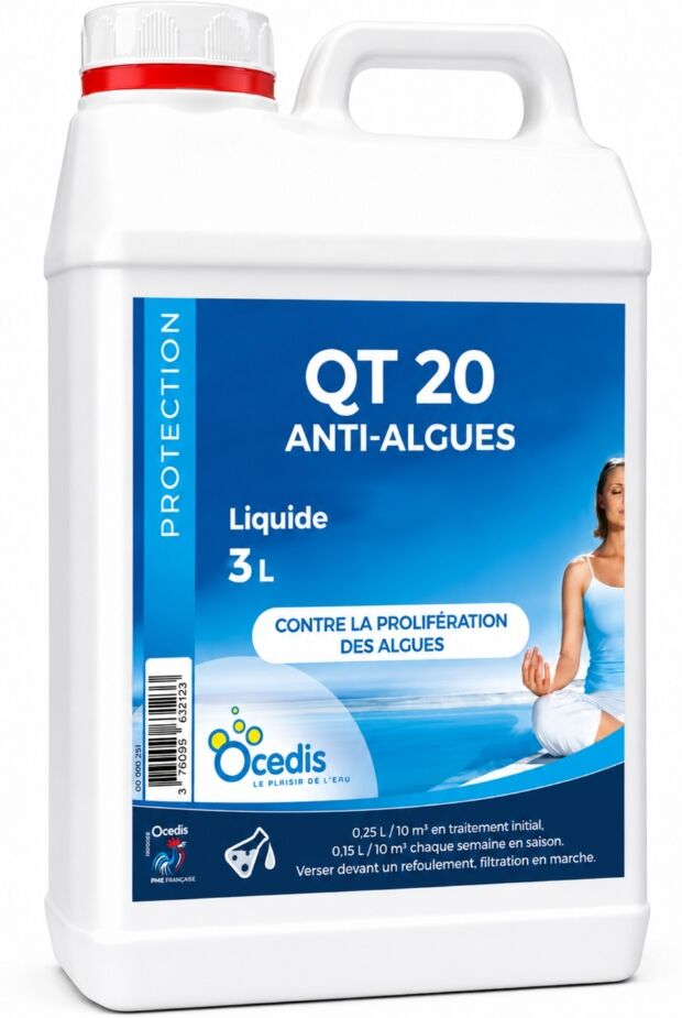 Traitement piscine OCEDIS préventif anti-algues QT 20 bidon 3L