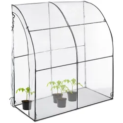 Relaxdays Begehbares Tomatengewächshaus mit Folie Schwarz,Transparent