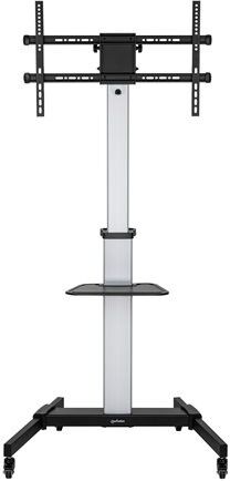 Manhattan TV Monitor Mount Trolley Stand Silver