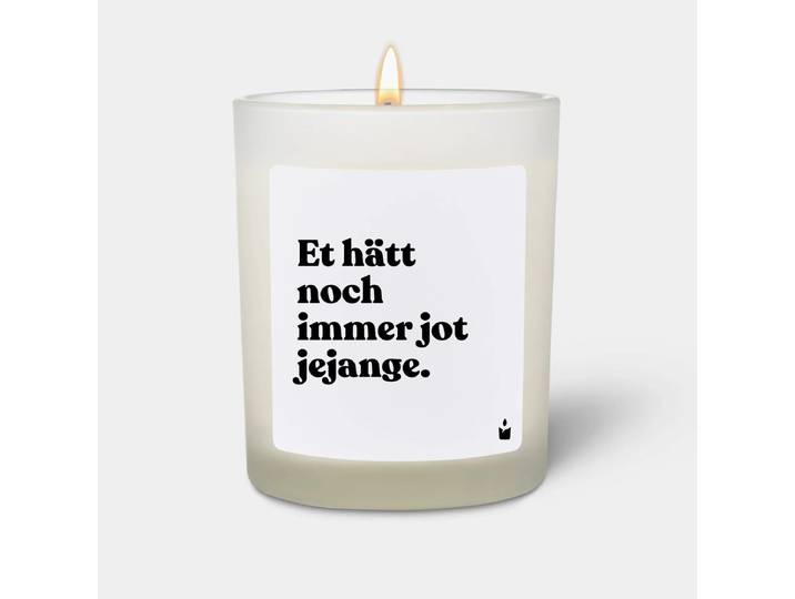 Duftkerze Weiss Woody Et hätt noch immer jot jejange.