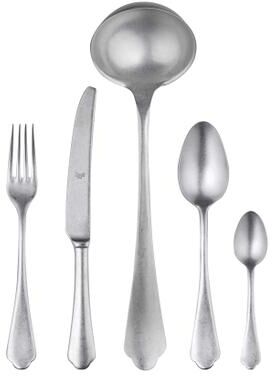 Mepra Dolce Vita Flatware Set with H/H Knives - 49 Pieces - Pewter