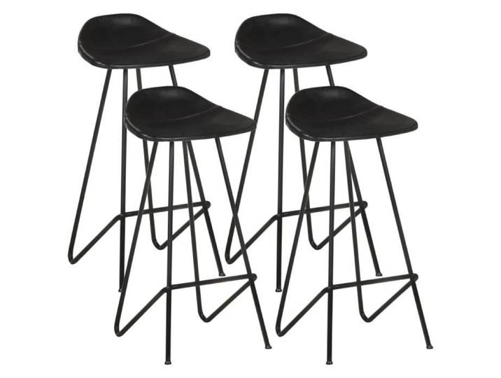 BONNE® 76135 Chaise de bar - Lot de 4 Tabourets de bar Luxueux - Chaise de salon Noir Cuir véritable