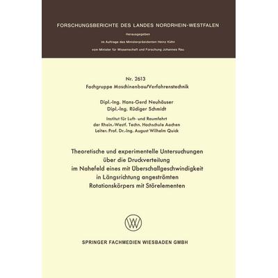 Theoretische und experimentelle Untersuchungen über die Druckverteilung im Nahefeld eines mit Überschallgeschwindigkeit in Längsrichtung angeströmten
