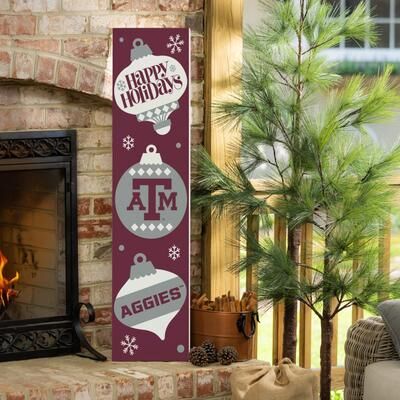 Evergreen "47"" Double Sided Seasonal Porch Leaner, Texas A&M - 47"" x 11.25"""
