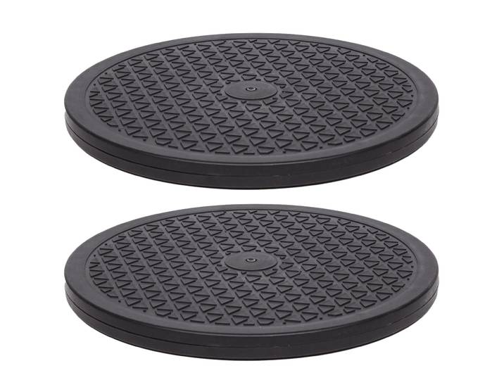 2er-Set Multifunktionale Drehplatte, bis 100 kg, schwarz, Ø 25 cm