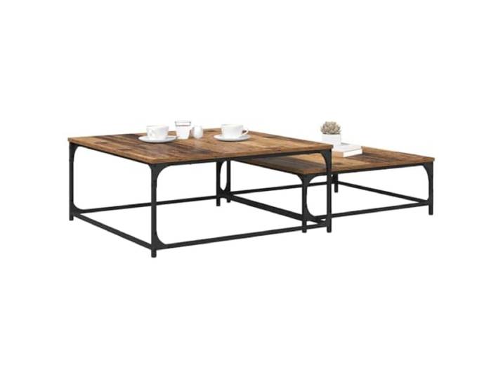KTHLBRH Moderner Couchtisch mit Beinen aus Stahl Stabiles Ingenieurholz, praktische Oberfläche, elegantes Design für Wohnzimmer, solide Halterung