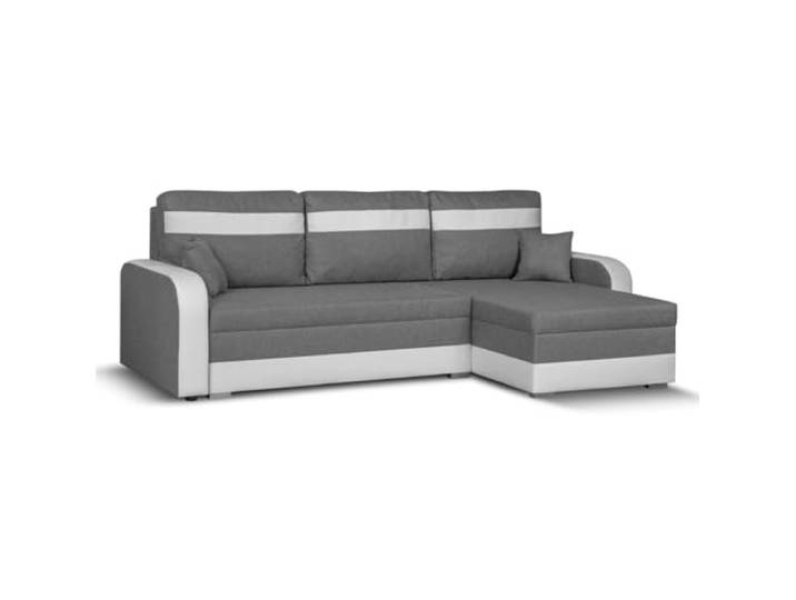 SENTO TRADE Ecksofa mit Schlaffunktion, Bettkasten, L-Form Eckcouch, Schlafsofa, Bonellfederkern, CONDI (hellgrau-weiß)