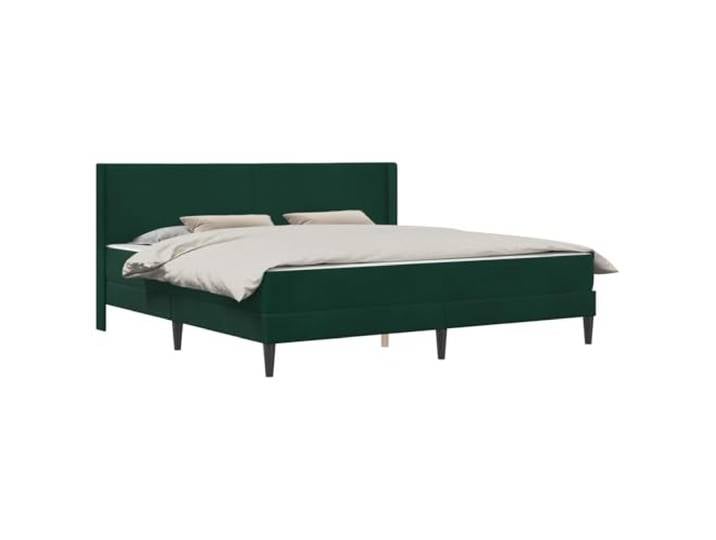 TUERYAFEK Doppelbett 200x200 Mit Matratze Samt Dunkelgrün Taschenfedermatratze, Lattenrost, Sperrholz-Kopfteil, Pflegeleicht