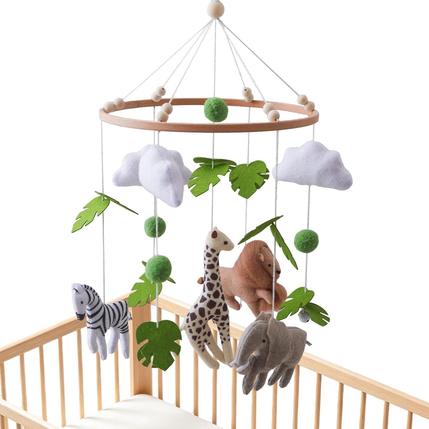 Dierenmobiel voor het babybedje voor jongens als visuele decoratie