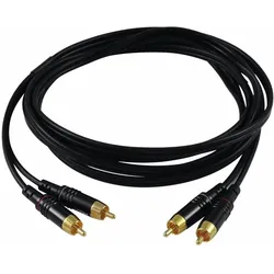 Sommer Cable Cinch Kabel 2x2 0,5m sw Hicon (0.50 m, Cinch Kabel), Audiokabel