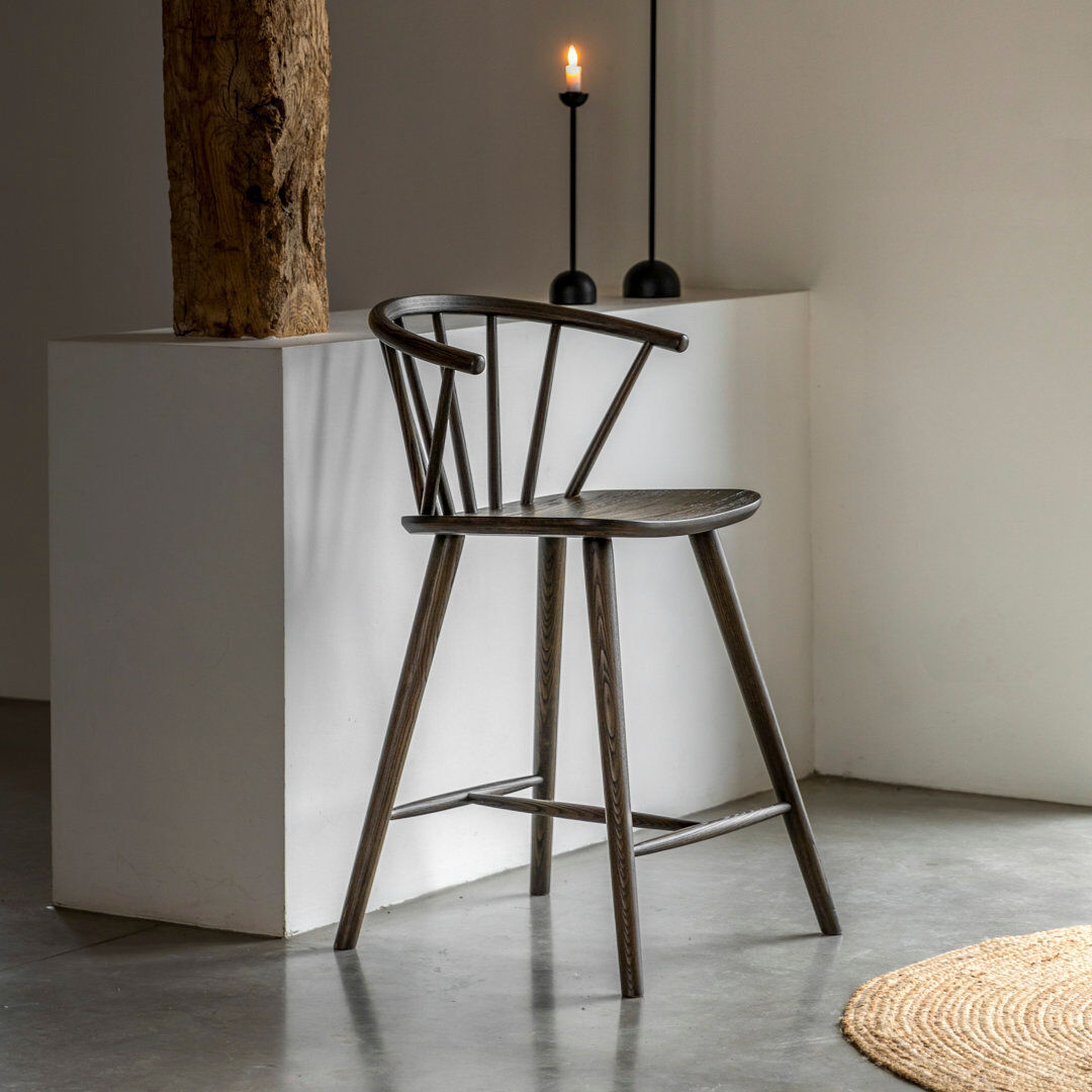 August Grove Ridhi Bar Stool Mocha 95cm H X 53cm W X 52cm D