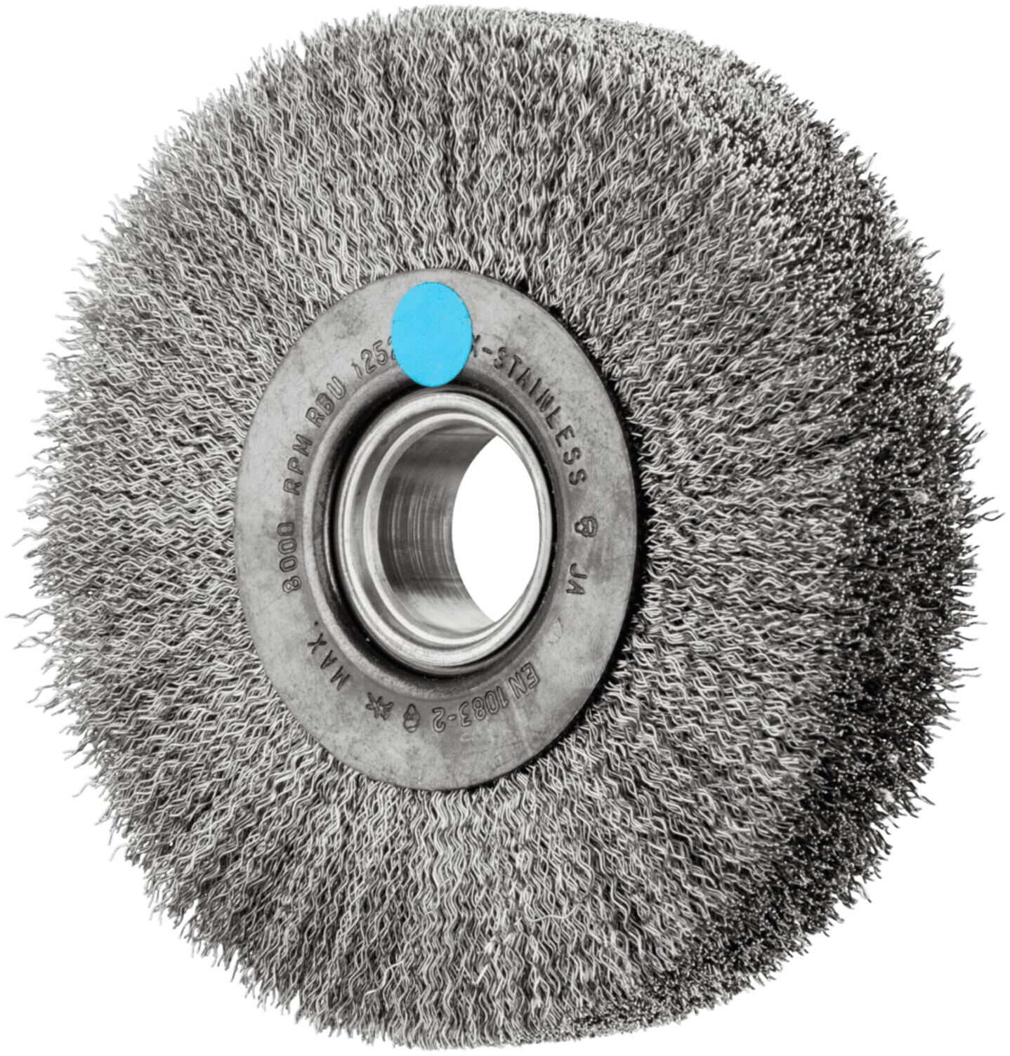 PFERD TOOLS Rundbürste breit ungezopft RBU Ø125x28xvariable Bohrung Edelstahl-Draht-Ø0,30 Schleifbock (43701120)