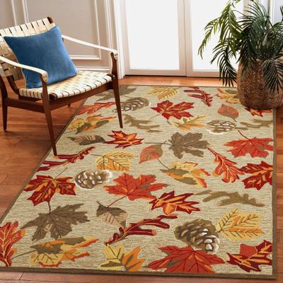 Lush Decor Ravella Falling Leaves Indoor/Outdoor Rug