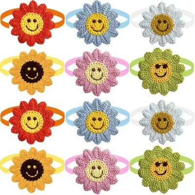 Uplifted Finds Wholesale Hand Knitted Smile Flower Pet Accessories 100 Pcs
