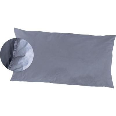 Kissenbezüge PRIMERA "Kissenbezüge »Stone Washed«, Primera (2 Stück)", blau, B:80cm L:40cm, Renforcé, Obermaterial: 100% Baumwolle, Kissenbezüge, mit Stone-Washed Optik