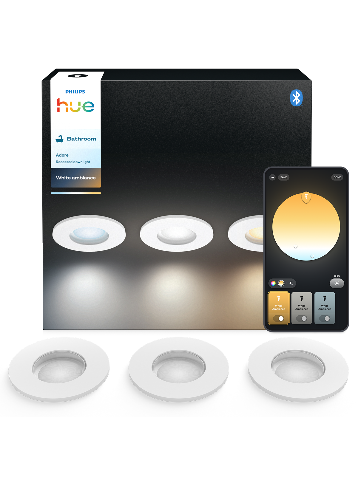 Philips Hue Adore recessed white 3x4.2W