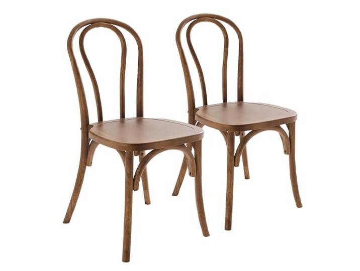 Oviala Set van 2 stoelen in bistrostijl van donker iephout