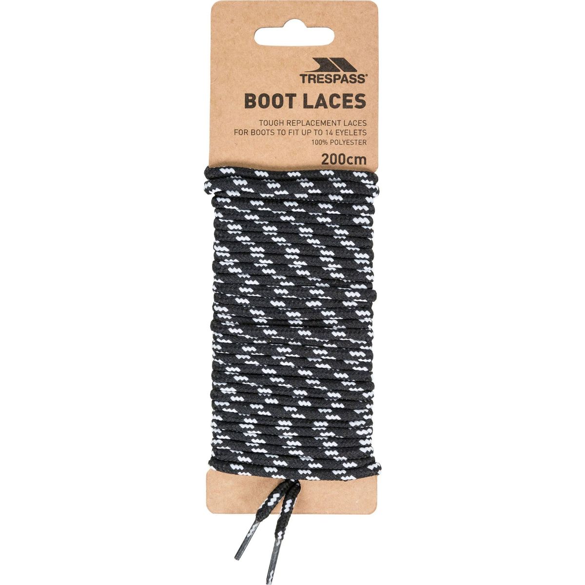 Trespass Laces 200 - Round Laces 200CM black (BLK) EACH UUACMITR0017_BLK_EACH