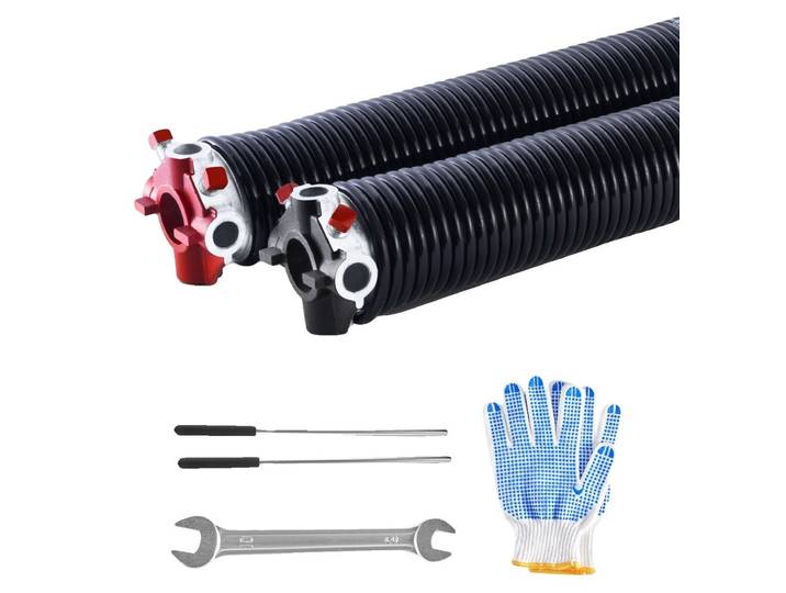 Ressort de torsion de porte de garage VEVOR (φ6\,35 x φ50\,8 x 787 mm) 16000 cycles\, revêtement noir\, pour remplacement\, ressort de porte de garage