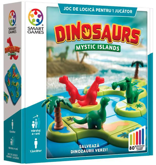 Smart Games Dinosaurs Mystic Islands Logica Spel met 80 Uitdagingen (Roemeense taal)