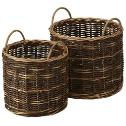 HOME STORY Weidenkorb  2er Set   ¦ braun ¦ Weide,Rattan ¦ Maße (cm): H: 51  Ø: 48.0