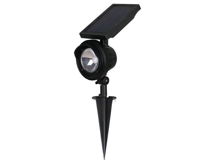 Gartenstrahler LUXFORM Solar-Intelligente Hybrid-Erdspiessleuchte - Texas , schwarz, 1 Stk., Leuchten, Gartenstrahler, Für den Aussenbereich geeignet IP33