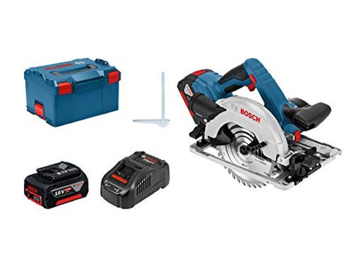 Bosch Professional 06016A2100 GKS 18 V-57G Scie circulaire sans fil avec 2 batteries 5\,0 Ah