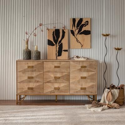 GDFStudio - Isabella Modern 3 Drawer Dresser with Ample Storage and Elegant Versatility - 9 Drawers Dresser