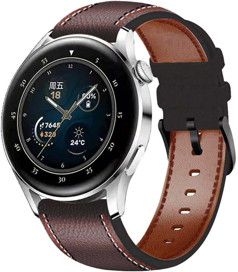 INCOVER Universal Smartwatch Kunstlæder Rem 22mm - Mørkebrun