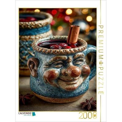 CALVENDO Puzzle Beschwipste Weihnachtstasse mit Glühwein - Lustiges Wintermotiv | 2000 Teile Lege-Größe 90x67cm Foto-Puzzle für glückliche Stunden