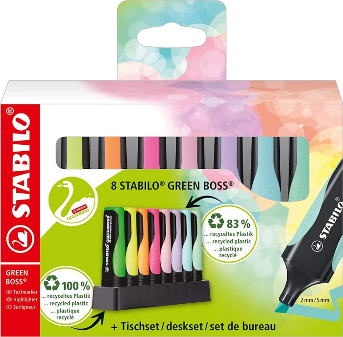 STABILO GREEN BOSS - 8-teiliges Schreibtischset